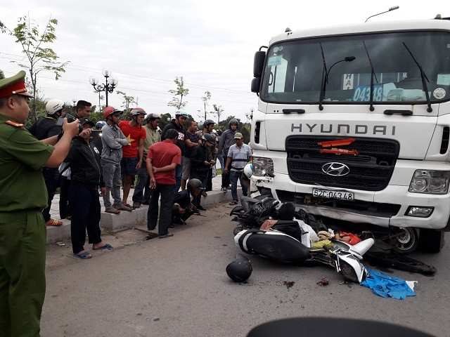 Hiện trường vụ tai nạn. 