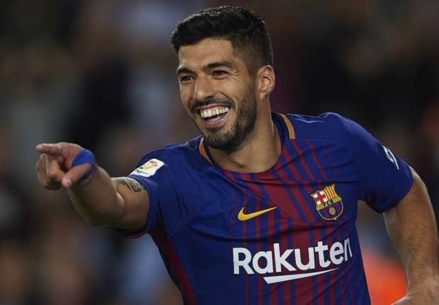 Luis Suarez ăn mừng bàn thắng vào lưới Girona. (Ảnh: Goal)