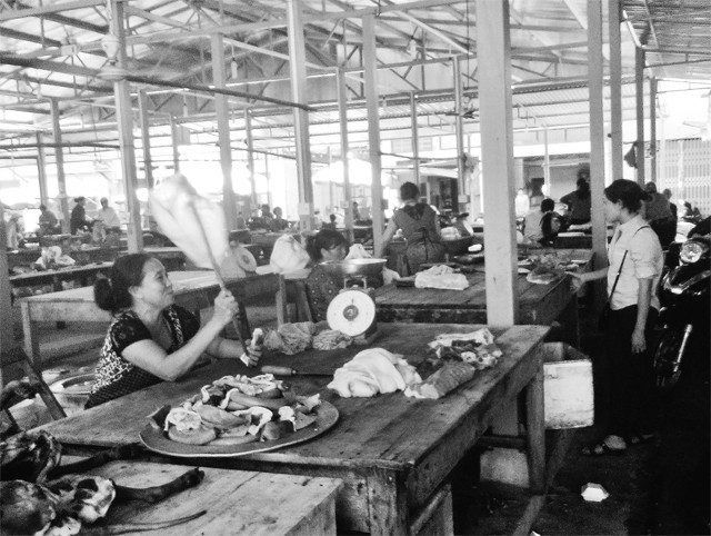 Một góc chợ Thanh Xuân (Bắc Giang).