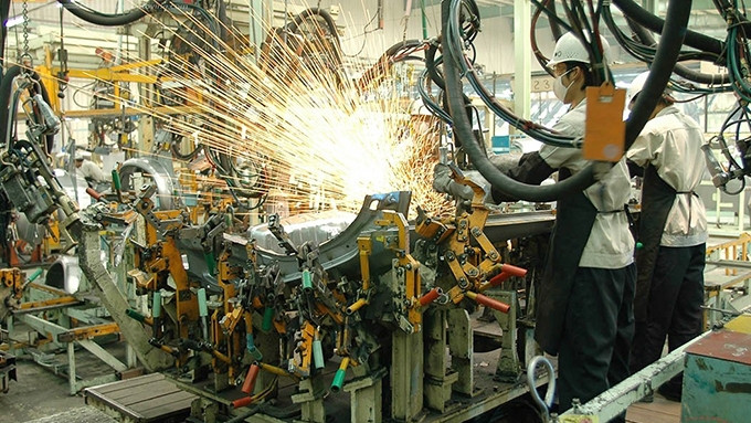 Dây chuyền sản xuất, lắp ráp xe ô-tô tại Nhà máy Toyota Việt Nam.