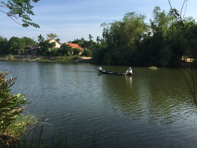 Làng Triêm Tây nằm bên sông Thu Bồn đang là điểm đến được khách du lịch yêu thích. 