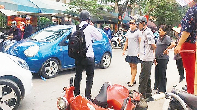  Hiện trường vụ va chạm ở Hải Phòng.