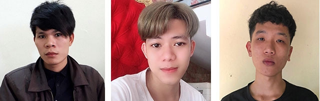 Các đối tượng (từ trái qua phải): Phan Văn Thành, Trần Kim Phước, Trương Nhứt Đông.