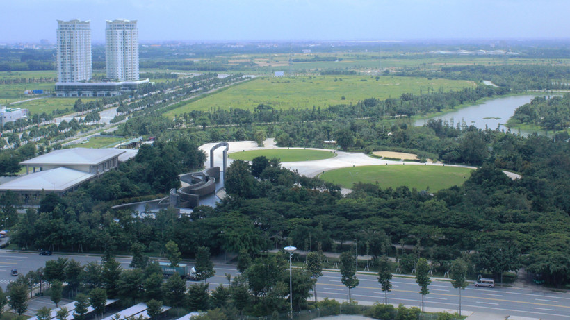 Một góc Thành phố mới Bình Dương, điểm khởi đầu của tuyến BRT kết nối Bình Dương đến TP Hồ Chí Minh.