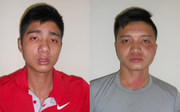 Hai đối tượng Cường và Thăng bị bắt giữ.