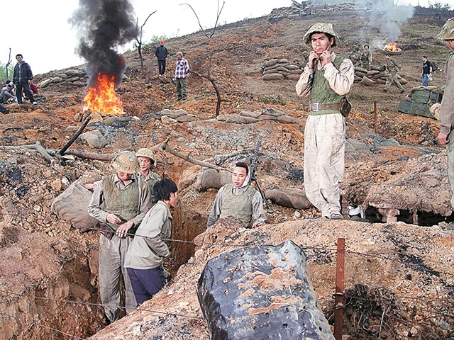 Cảnh làm phim Ký ức Ðiện Biên.
