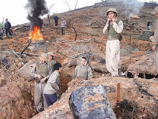 Cảnh làm phim Ký ức Ðiện Biên.