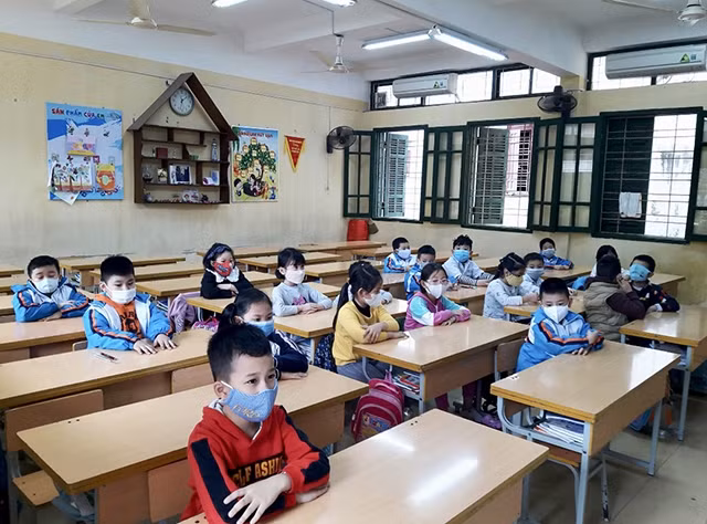 Học sinh Trường tiểu học Nguyễn Thượng Hiền (quận Ngô Quyền, Hải Phòng).