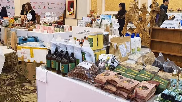 Sản phẩm enzym bồ hòn của bố con ông Quyết đã được người dùng biết đến nhiều hơn qua các phiên giới thiệu sản phẩm tại Hội chợ.