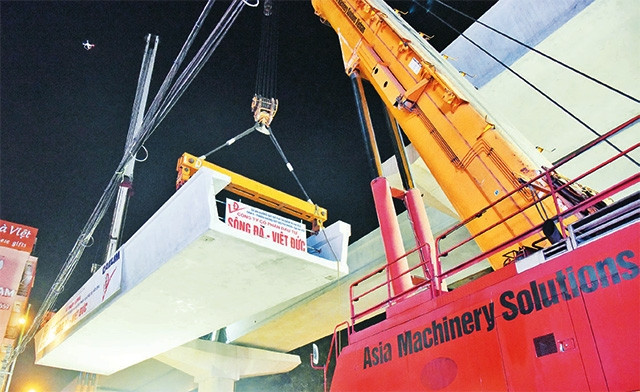 Hợp long toàn tuyến trên cao dự án đường sắt đô thị Nhổn - Ga Hà Nội