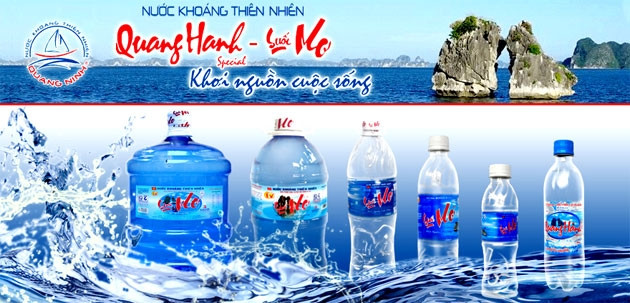 Các chủng loại sản phẩm của Công ty cổ phần Nước khoáng Quảng Ninh.