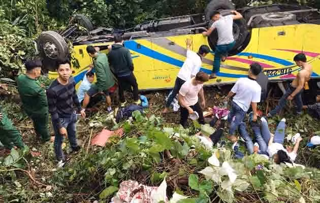 Hiện trường vụ tai nạn. (Ảnh: ANH ĐÀO)