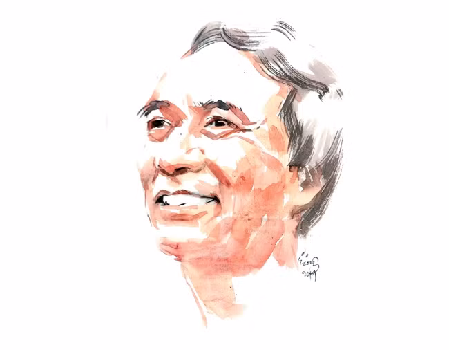 Chân dung nhà văn Trịnh Thanh Phong của họa sĩ Đỗ Hoàng Tường.