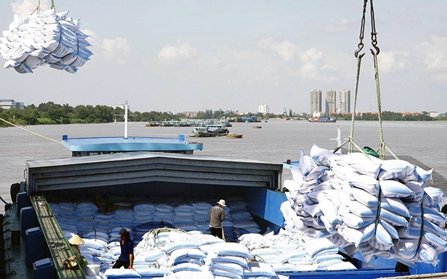  Bốc xếp gạo xuất khẩu của Công ty cổ phần Lương thực TP Hồ Chí Minh (Foodcosa) tại cảng Sài Gòn. Ảnh: ÐÌNH HUỆ