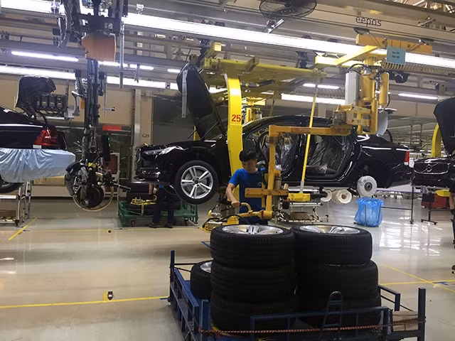 Dây chuyền sản xuất ô-tô của Tập đoàn Volvo tại Đại Khánh.