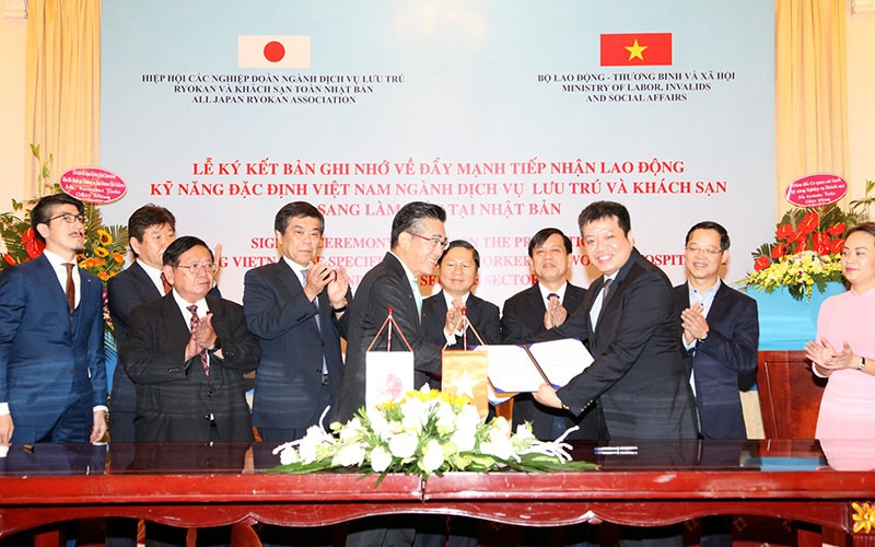 Hợp tác đẩy mạnh tiếp nhận lao động kỹ năng đặc định Việt Nam ngành dịch vụ lưu trú và khách sạn sang làm việc tại Nhật Bản.