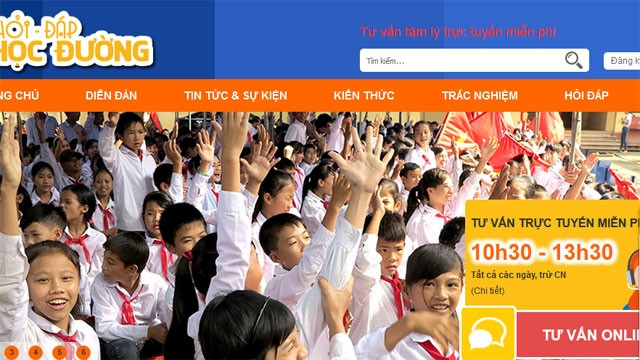 Trang web tư vấn tâm lý dành cho học sinh ask14.vn.