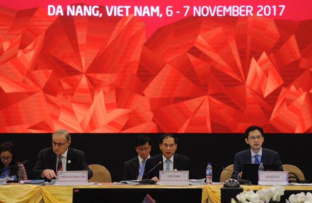 Thứ trưởng Thường trực Ngoại giao Bùi Thanh Sơn phát biểu ý kiến khai mạc hội nghị.