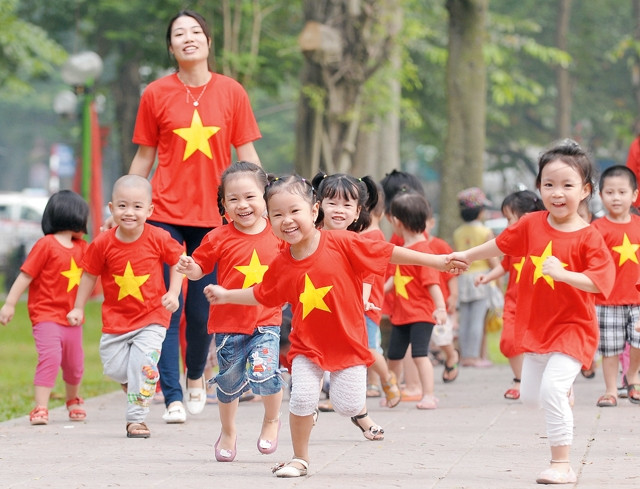 Những chủ nhân tương lai của đất nước.     Ảnh: Khoa Đăng