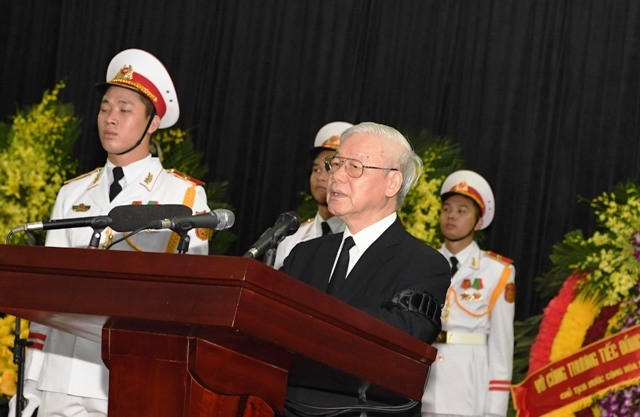 Tổng Bí thư Nguyễn Phú Trọng đọc điếu văn tiễn biệt đồng chí Trần Đại Quang.