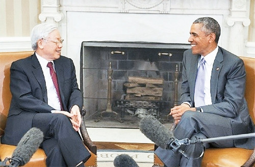 Tổng Bí thư Nguyễn Phú Trọng hội đàm với Tổng thống B. Obama.