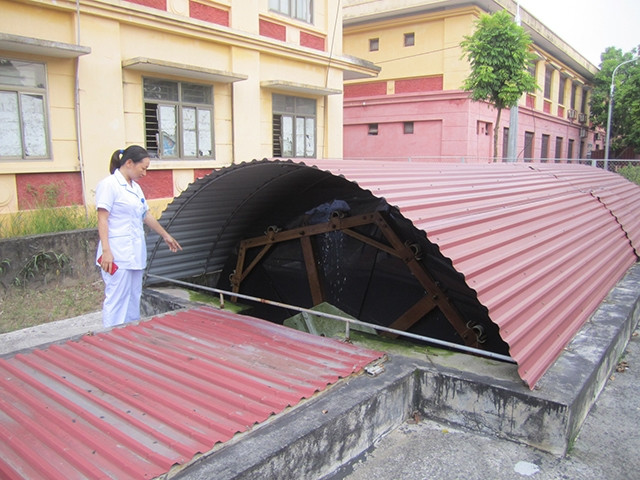 Hệ thống xử lý nước thải ở Trung tâm Y tế huyện Khoái Châu, tỉnh Hưng Yên.