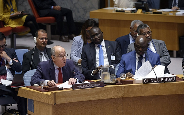 Phái đoàn Guinea-Bissau tham gia cuộc họp của Liên hợp quốc. Ảnh UN.ORG