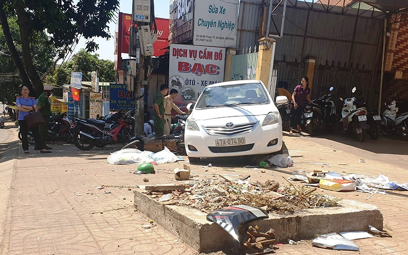 Hiện trường vụ tai nạn.