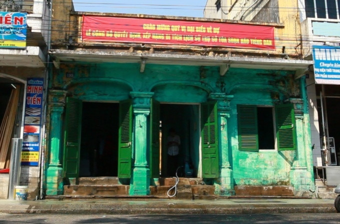 Trụ sở Báo Tiếng Dân trên đường Huỳnh Thúc Kháng.