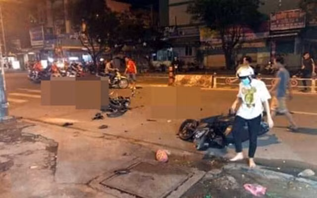 Hiện trường vụ tai nạn tại quận Tân Bình.