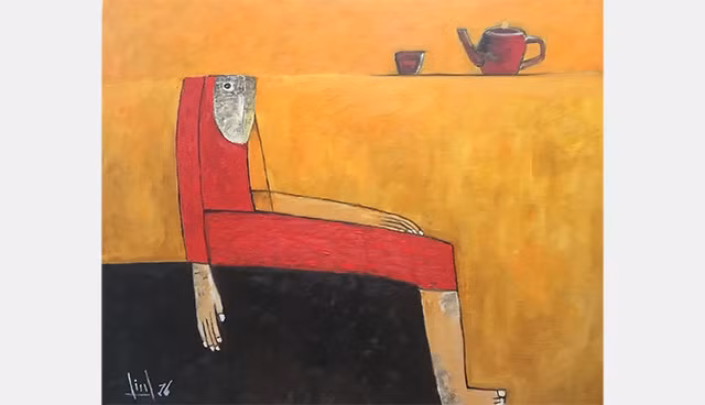 Một tác phẩm của họa sĩ Tào Linh trong triển lãm Gió thu.