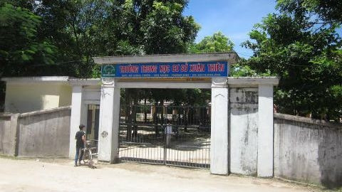 Trường Trung học cơ sở Xuân Thiên, Thọ Xuân, Thanh Hóa - nơi xảy ra vụ việc. 