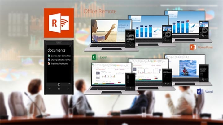 Ứng dụng Office Remote sẽ giúp bạn điều khiển thuyết trình từ điện thoại.