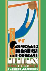 Poster chính thức của World Cup 1930 ở Urugoay.