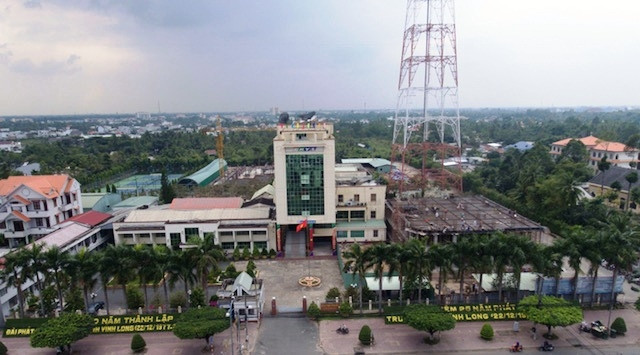 Trụ sở Đài Phát thanh - Truyền hình Vĩnh Long tại phường 4, TP Vĩnh Long, tỉnh Vĩnh Long.