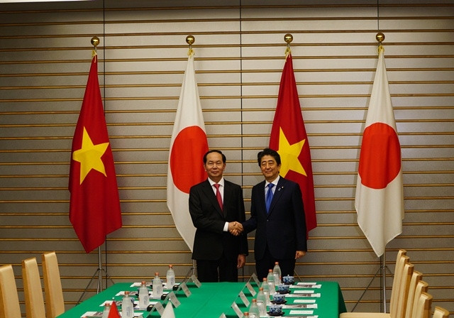 Chủ tịch nước Trần Đại Quang hội đàm với Thủ tướng Shinzo Abe