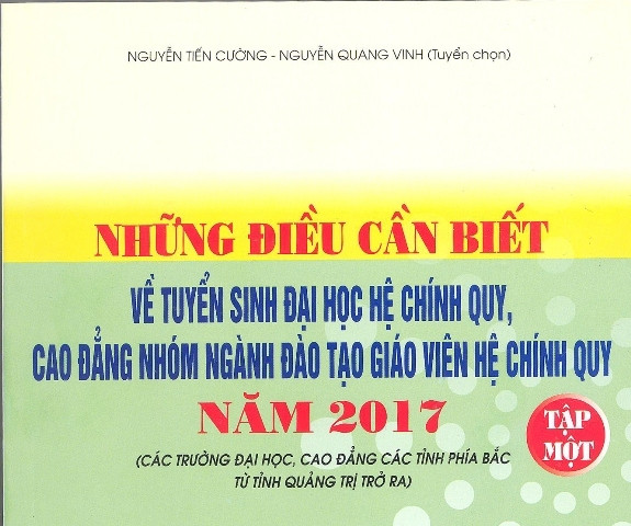 Bìa cuốn "Những điều cần biết về tuyển sinh đại học 2017"