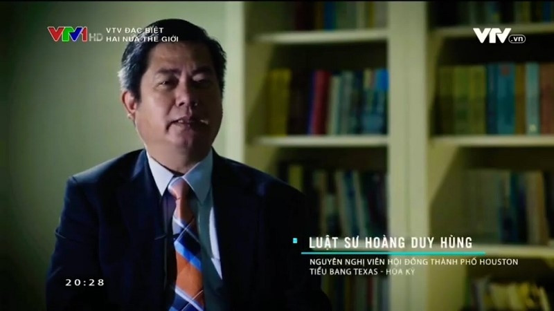 Luật sư Hoàng Duy Hùng. Ảnh chụp màn hình VTV