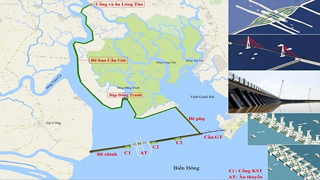 Dự án đê biển Vũng Tàu - Gò Công - Công trình được kỳ vọng giúp thoát nước úng ngập cho TP Hồ Chí Minh và vùng Đồng Tháp Mười.