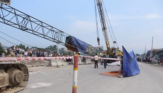 Hiện trường vụ tai nạn.