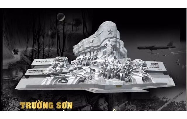 Tác phẩm điêu khắc Huyền thoại Trường Sơn của tác giả Ðinh Gia Thắng.