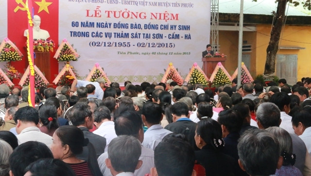 Hàng nghìn cán bộ, nhân dân về dự lễ tưởng niệm đồng bào, đồng chí hy sinh trong các vụ thảm sát