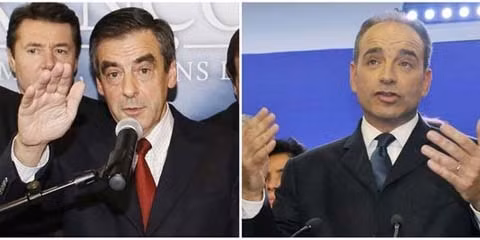 Ứng cử viên François Fillon (bên trái) và Jean François Copé.