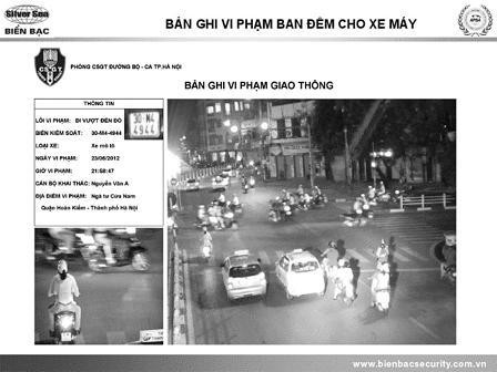 Mẫu vi phạm Luật Giao thông.