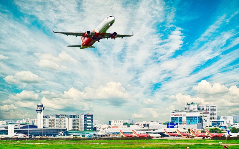 Một chuyến bay của Vietjet Air ngày 1-8-2019.