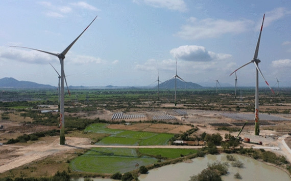 Tổ hợp năng lượng tái tạo điện mặt trời và điện gió Trung Nam ở huyện Thuận Bắc, tỉnh Ninh Thuận (Ảnh minh họa).