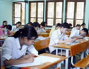 Thí sinh tại Học viện Tài chính.