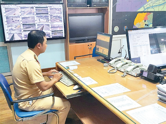 Trung tâm điều khiển giao thông của Công an TP Hồ Chí Minh.