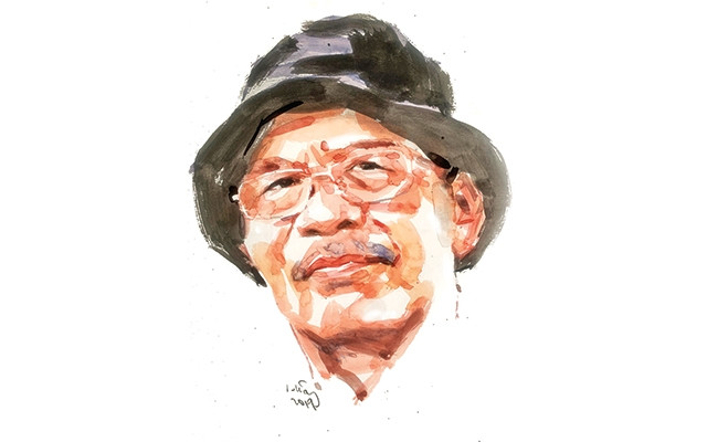  Chân dung nhà văn Trung Sỹ của họa sĩ Ðỗ Hoàng Tường.