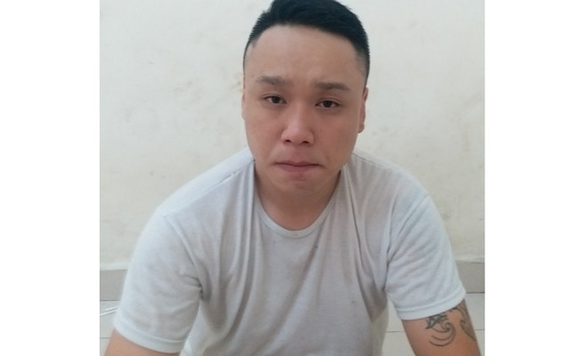 Đối tượng Tạ Khắc Huy tại cơ quan chức năng.